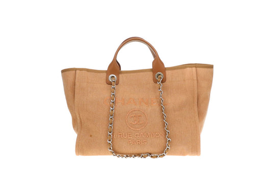 Chanel Deauville Tote Beige With Sequin Logo 23 Series