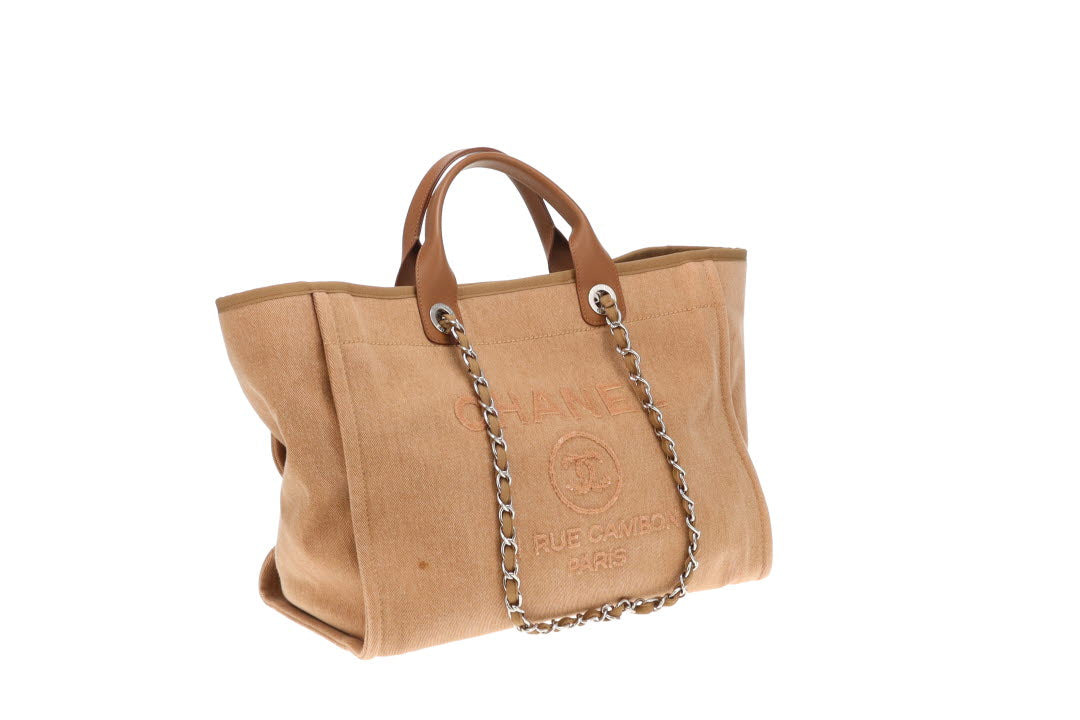 Chanel Deauville Tote Beige With Sequin Logo 23 Series