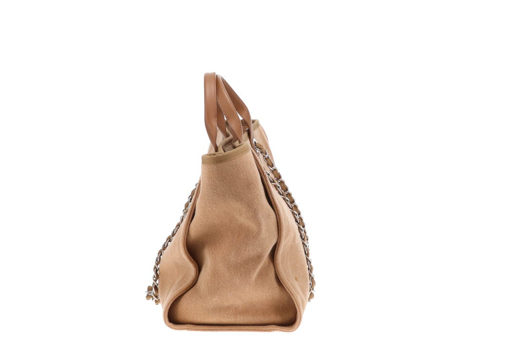 Chanel Deauville Tote Beige With Sequin Logo 23 Series