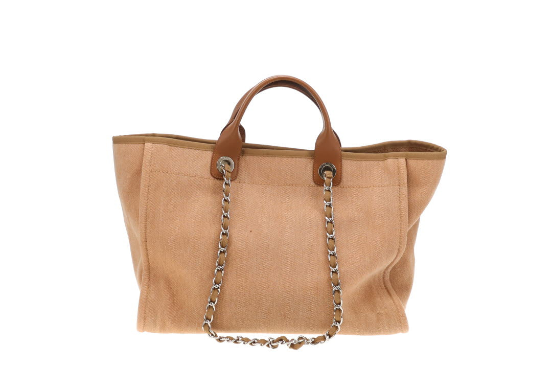 Chanel Deauville Tote Beige With Sequin Logo 23 Series