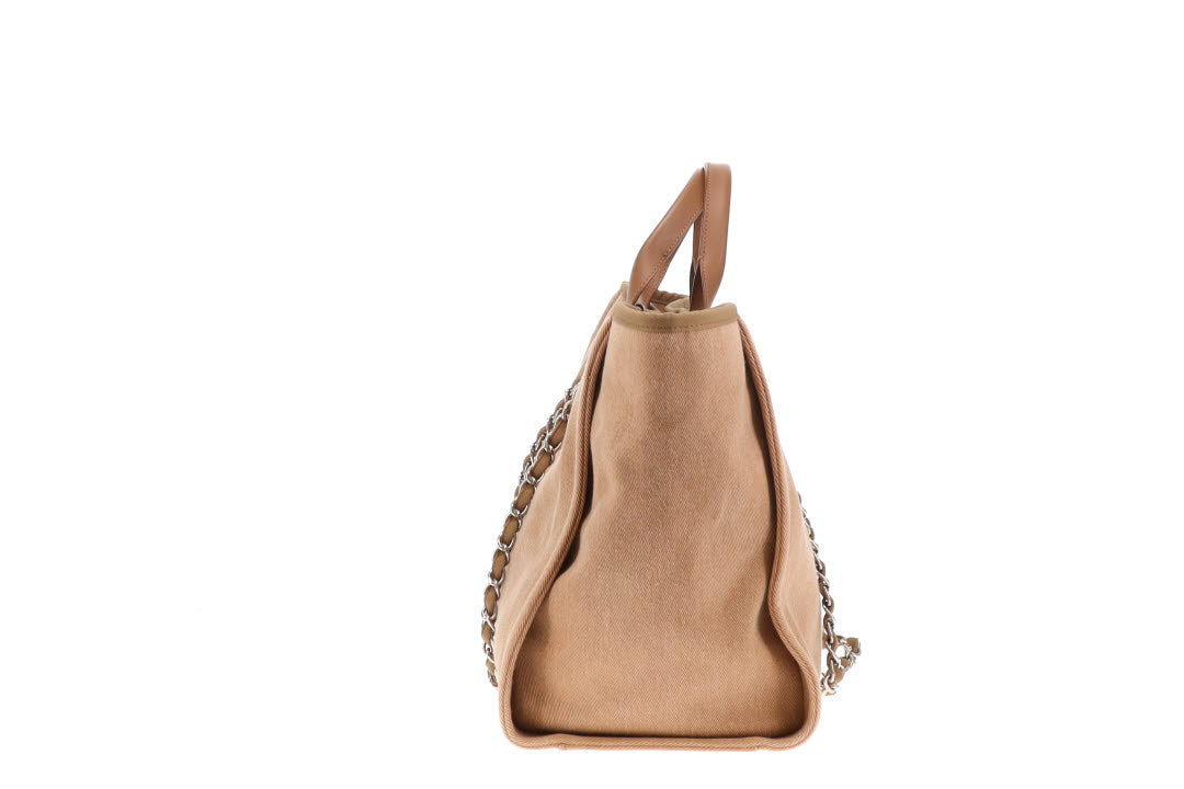 Chanel Deauville Tote Beige With Sequin Logo 23 Series