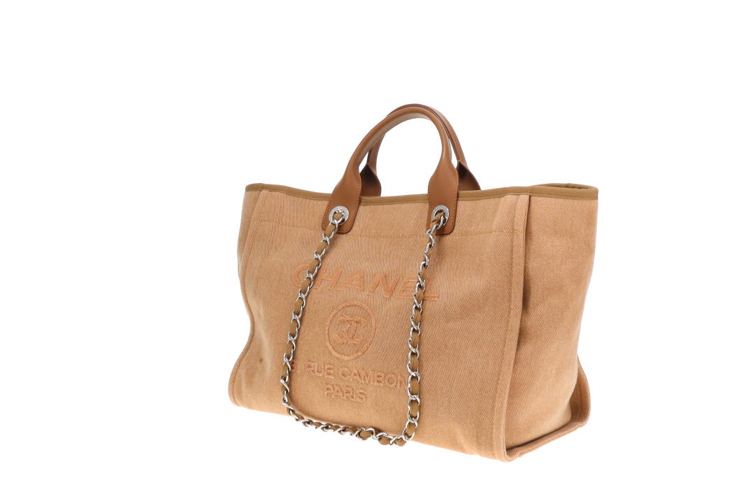 Chanel Deauville Tote Beige With Sequin Logo 23 Series