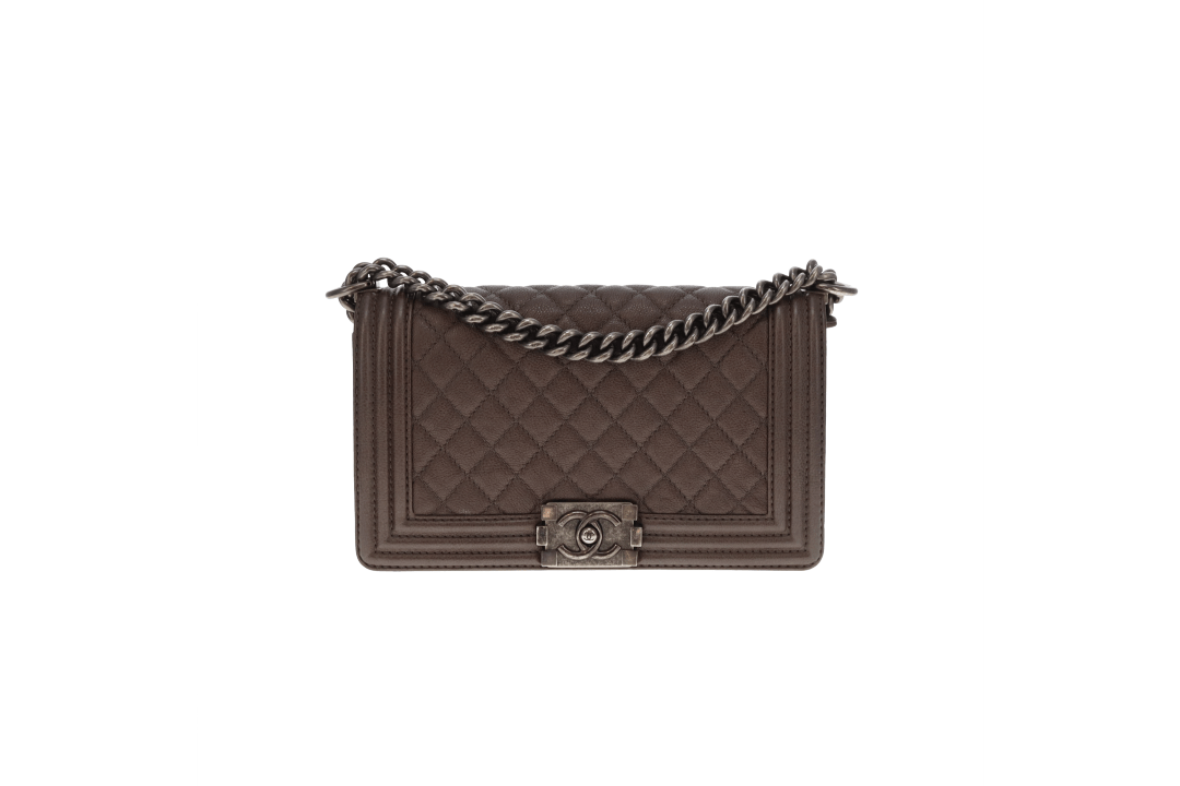 Chanel Medium Boy Bag Taupe 2103/14