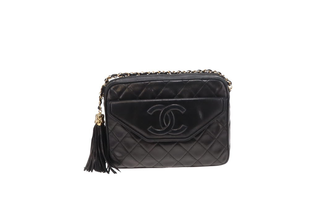 Chanel Front Pocket Camera Bag Black Lambskin 1989/91