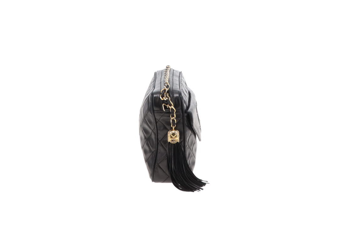 Chanel Front Pocket Camera Bag Black Lambskin 1989/91
