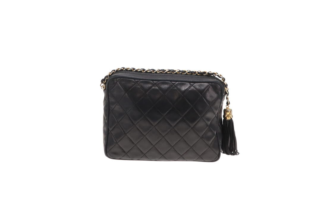 Chanel Front Pocket Camera Bag Black Lambskin 1989/91