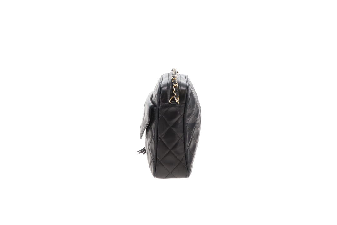 Chanel Front Pocket Camera Bag Black Lambskin 1989/91