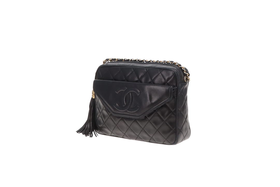Chanel Front Pocket Camera Bag Black Lambskin 1989/91