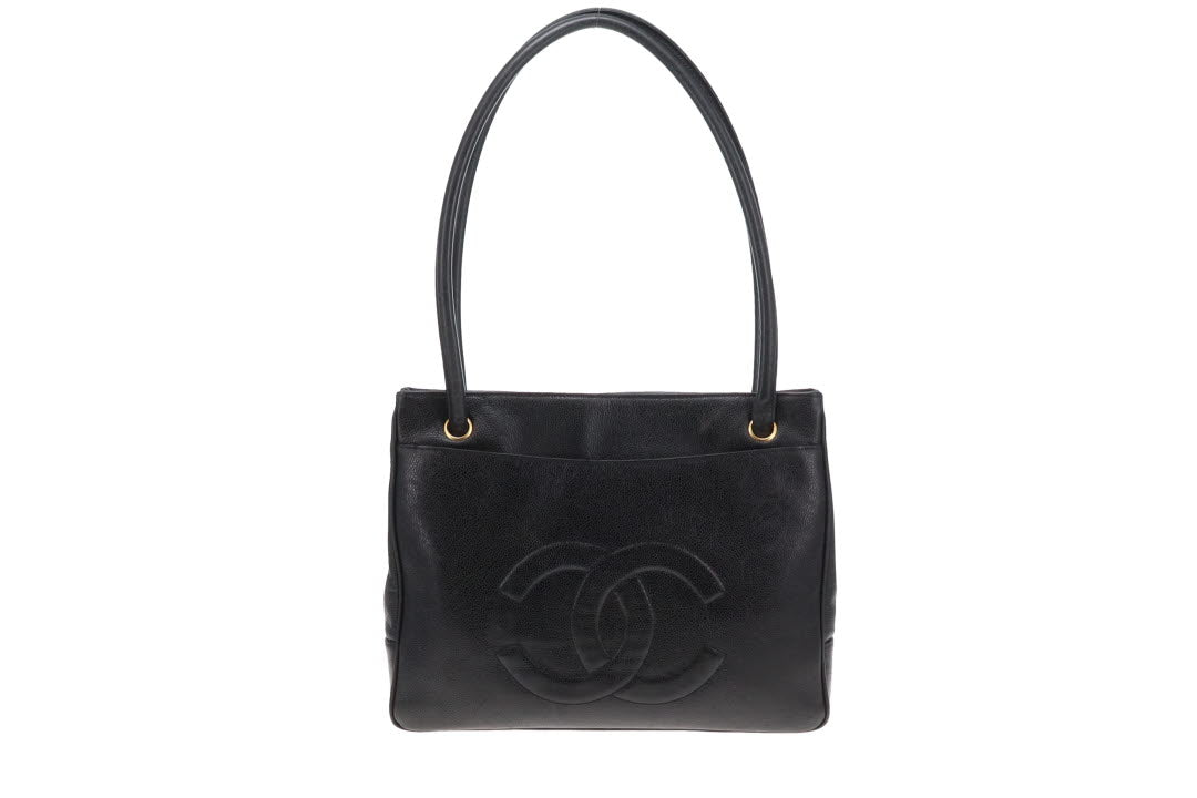 Chanel Coco Mark Shoulder Bag Vintage Black Caviar