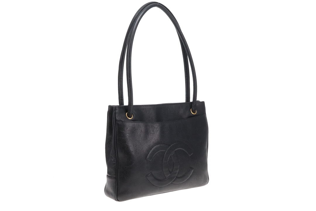 Chanel Coco Mark Shoulder Bag Vintage Black Caviar