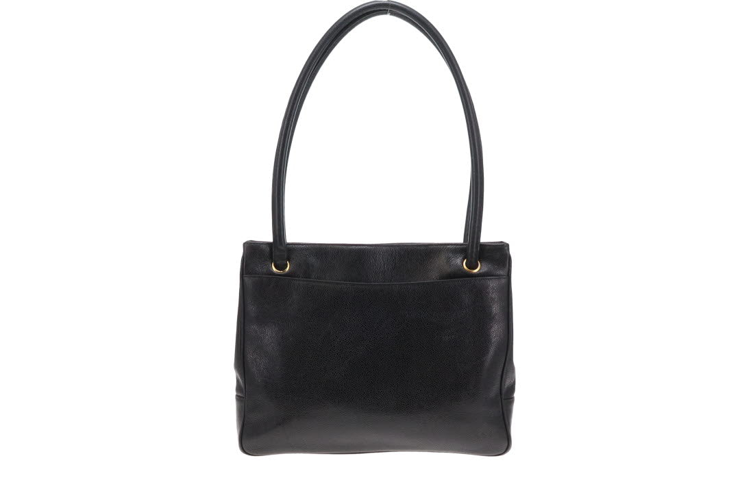 Chanel Coco Mark Shoulder Bag Vintage Black Caviar