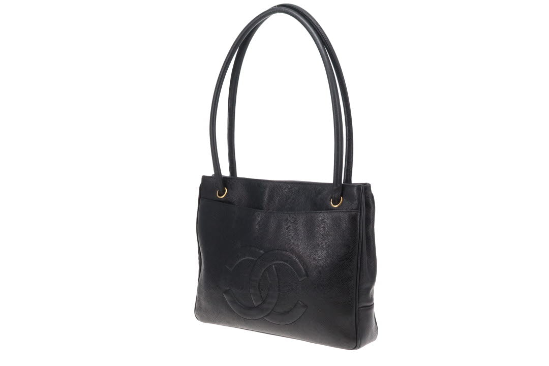 Chanel Coco Mark Shoulder Bag Vintage Black Caviar