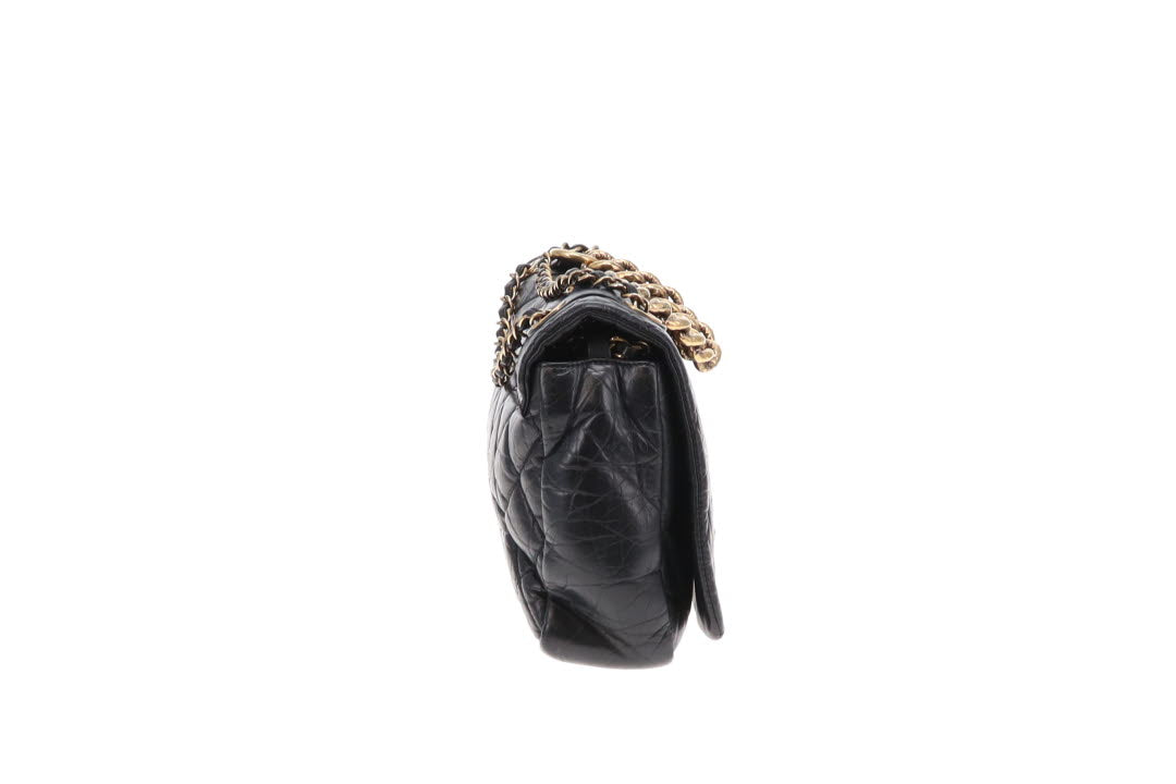 Chanel Pondichery Flap Bag Black Calfskin GHW 2012