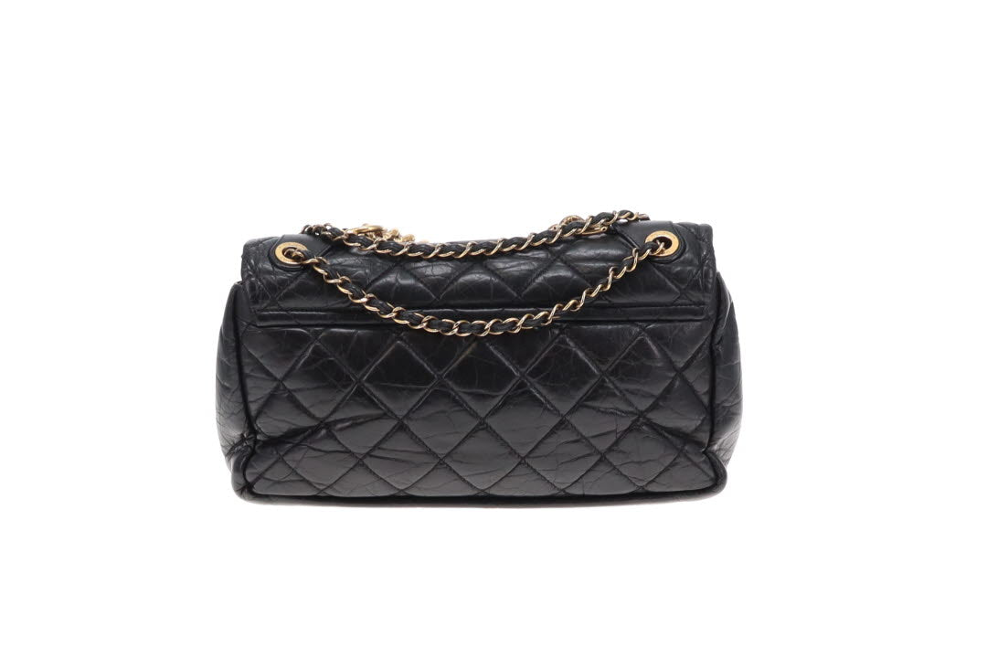 Chanel Pondichery Flap Bag Black Calfskin GHW 2012