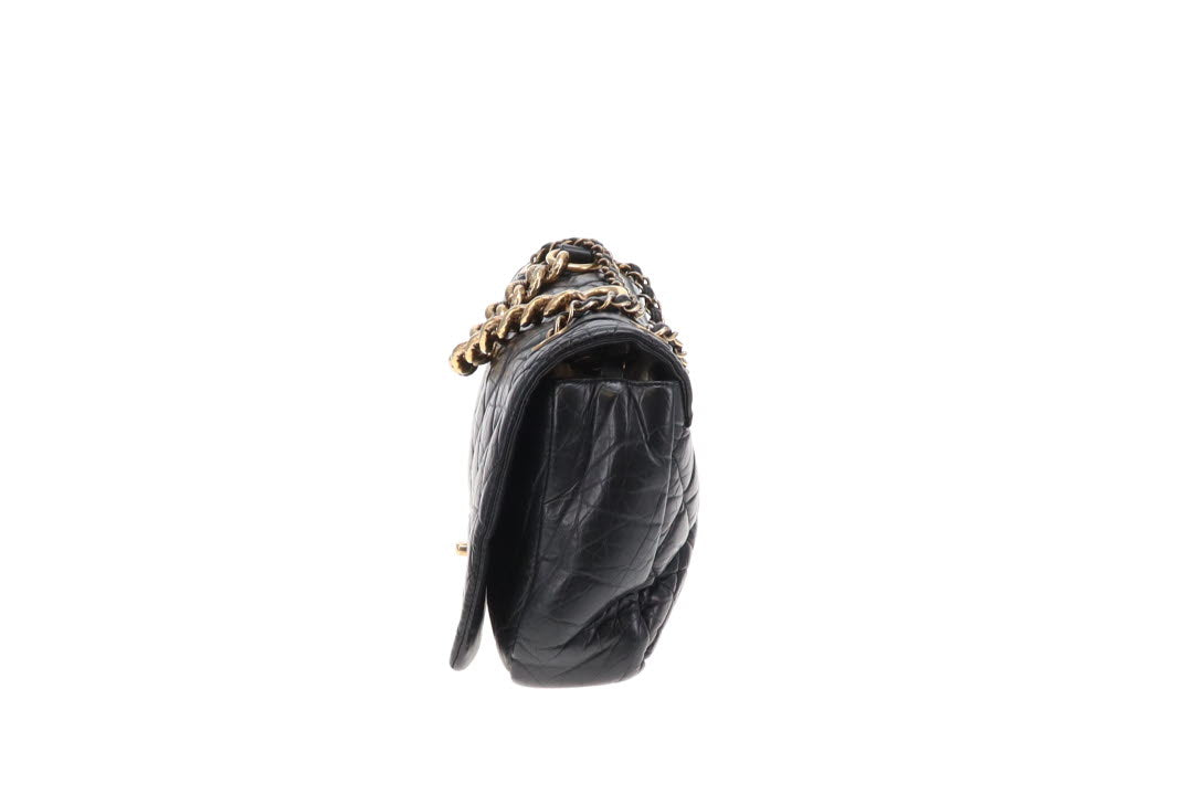 Chanel Pondichery Flap Bag Black Calfskin GHW 2012