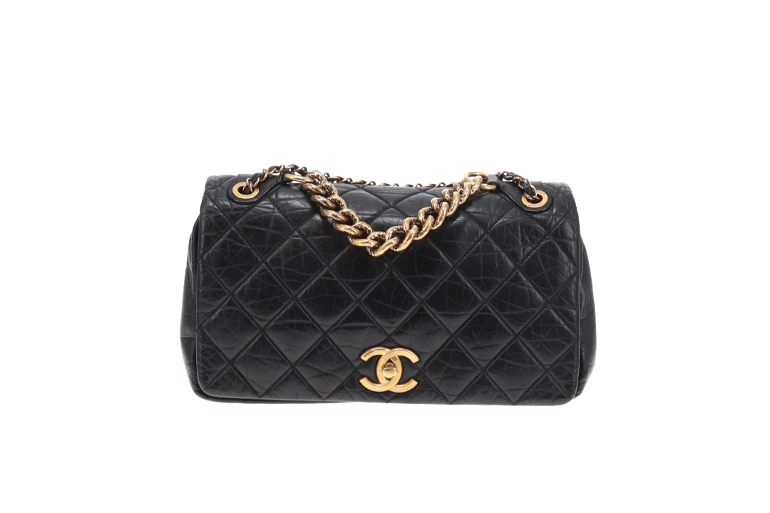 Chanel Pondichery Flap Bag Black Calfskin GHW 2012