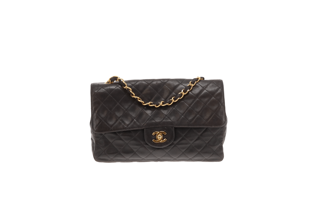 Chanel Classic Single Flap Medium Vintage Black Lambskin 1996/97