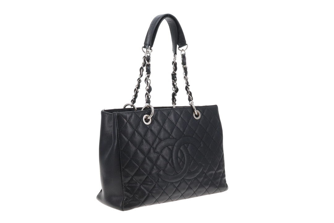 Chanel GST Grande Shopping Tote Black Caviar Leather Vintage NM