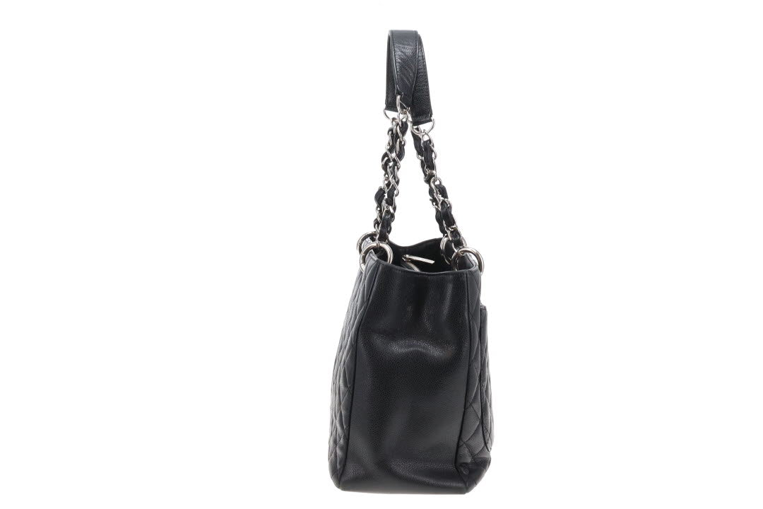 Chanel GST Grande Shopping Tote Black Caviar Leather Vintage NM