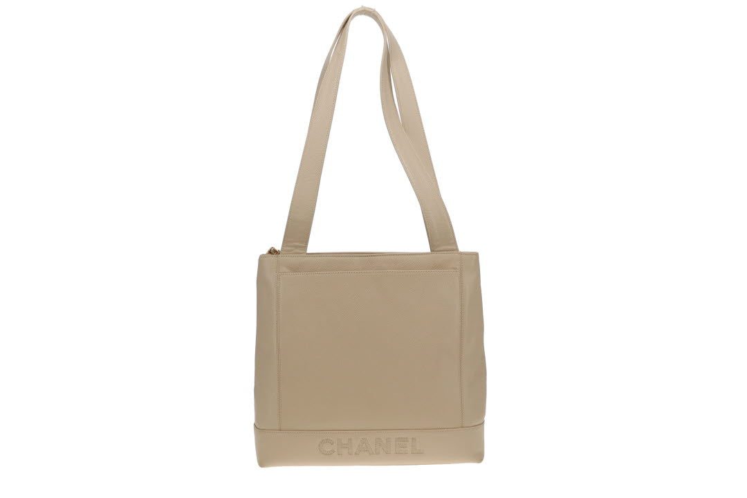 Chanel Vintage Tote Light Beige Caviar Leather 1997/99