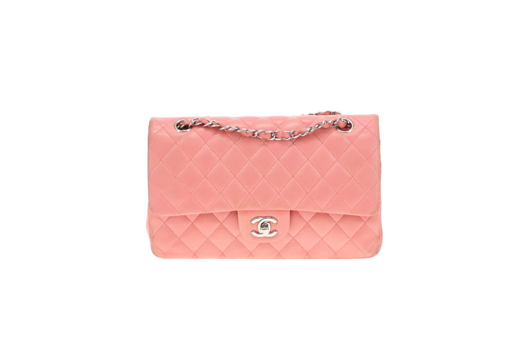 Chanel Classic Double Flap Bag Medium Soft Pink Lambskin 2012