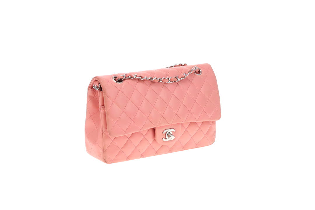 Chanel Classic Double Flap Bag Medium Soft Pink Lambskin 2012