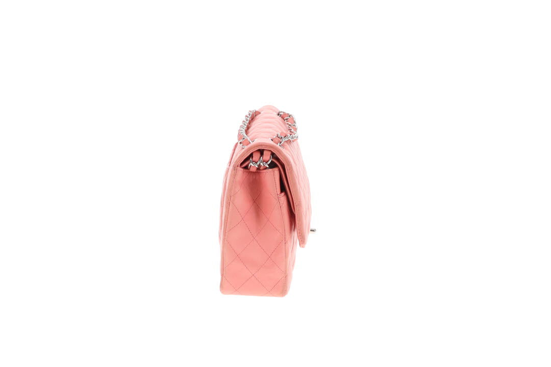 Chanel Classic Double Flap Bag Medium Soft Pink Lambskin 2012