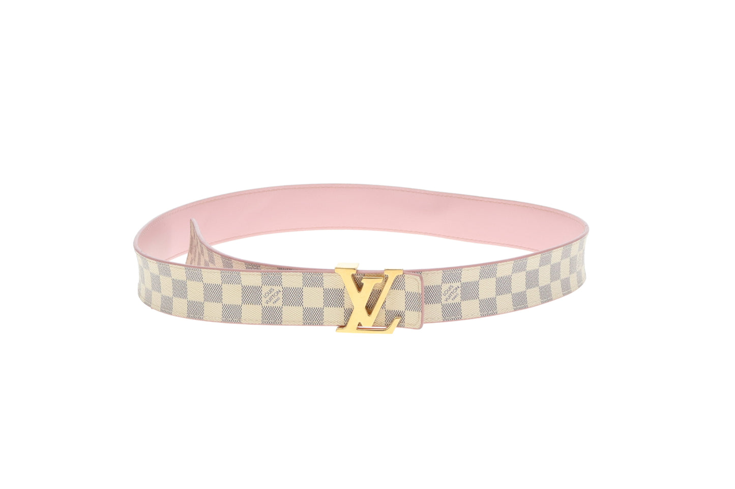 Louis Vuitton Initals 30mm Belt Damier Azur and Pink 80cm