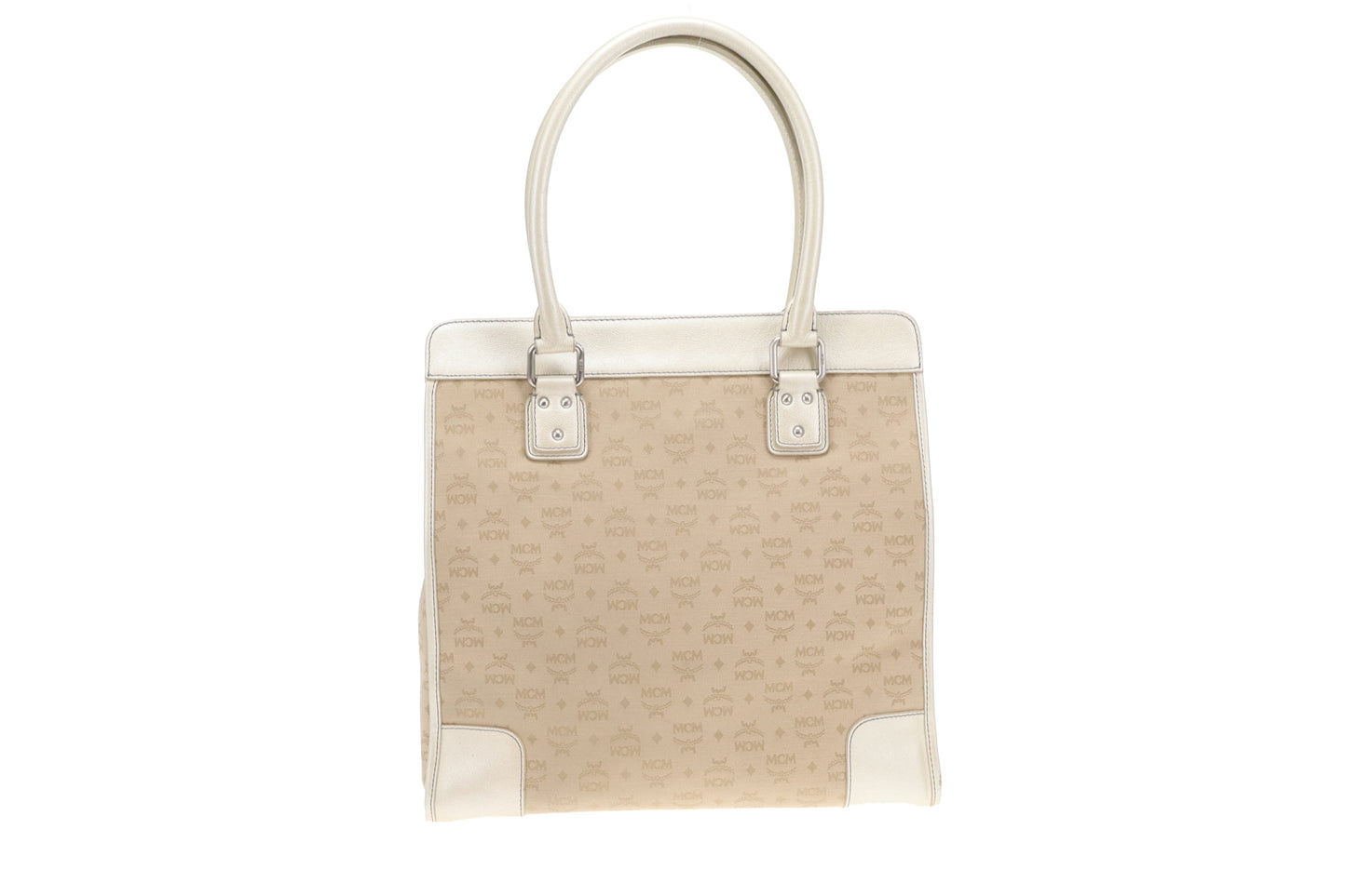 MCM Gold Leather & Canvas Tassel Tote