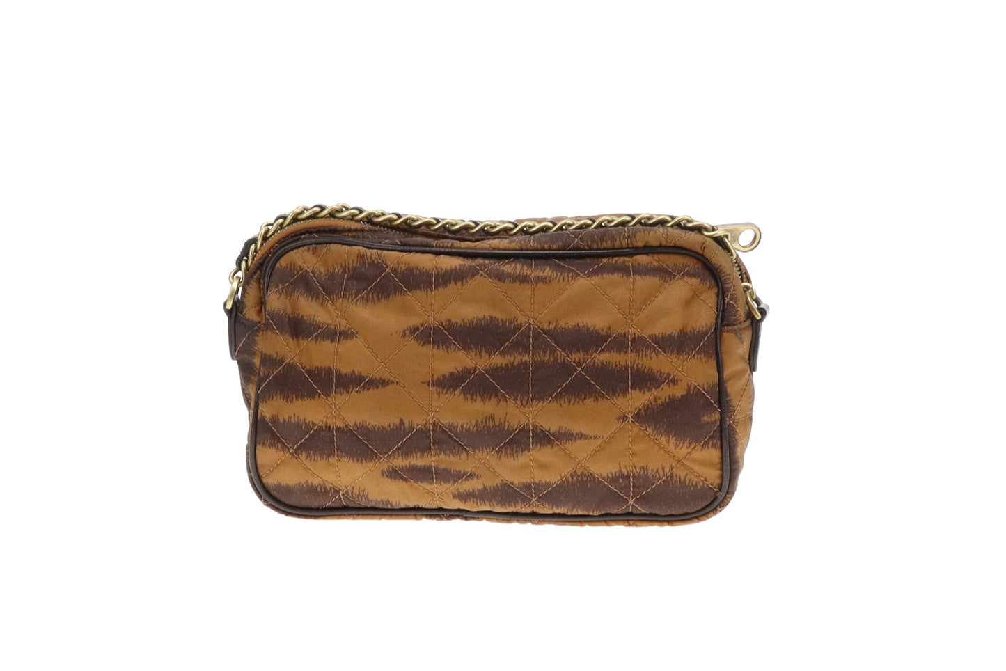 Mulberry Rosie Zipped Satchel Camera Bag in Tiger Print Oak Quilted Nylon & Calfskin