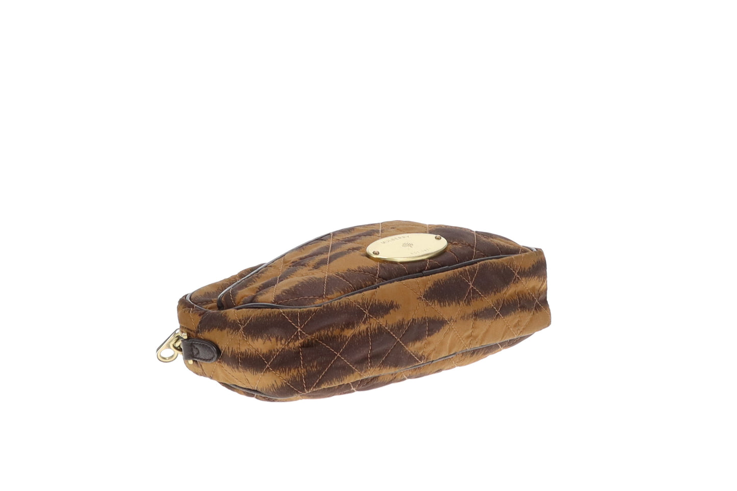 Mulberry Rosie Zipped Satchel Camera Bag in Tiger Print Oak Quilted Nylon & Calfskin