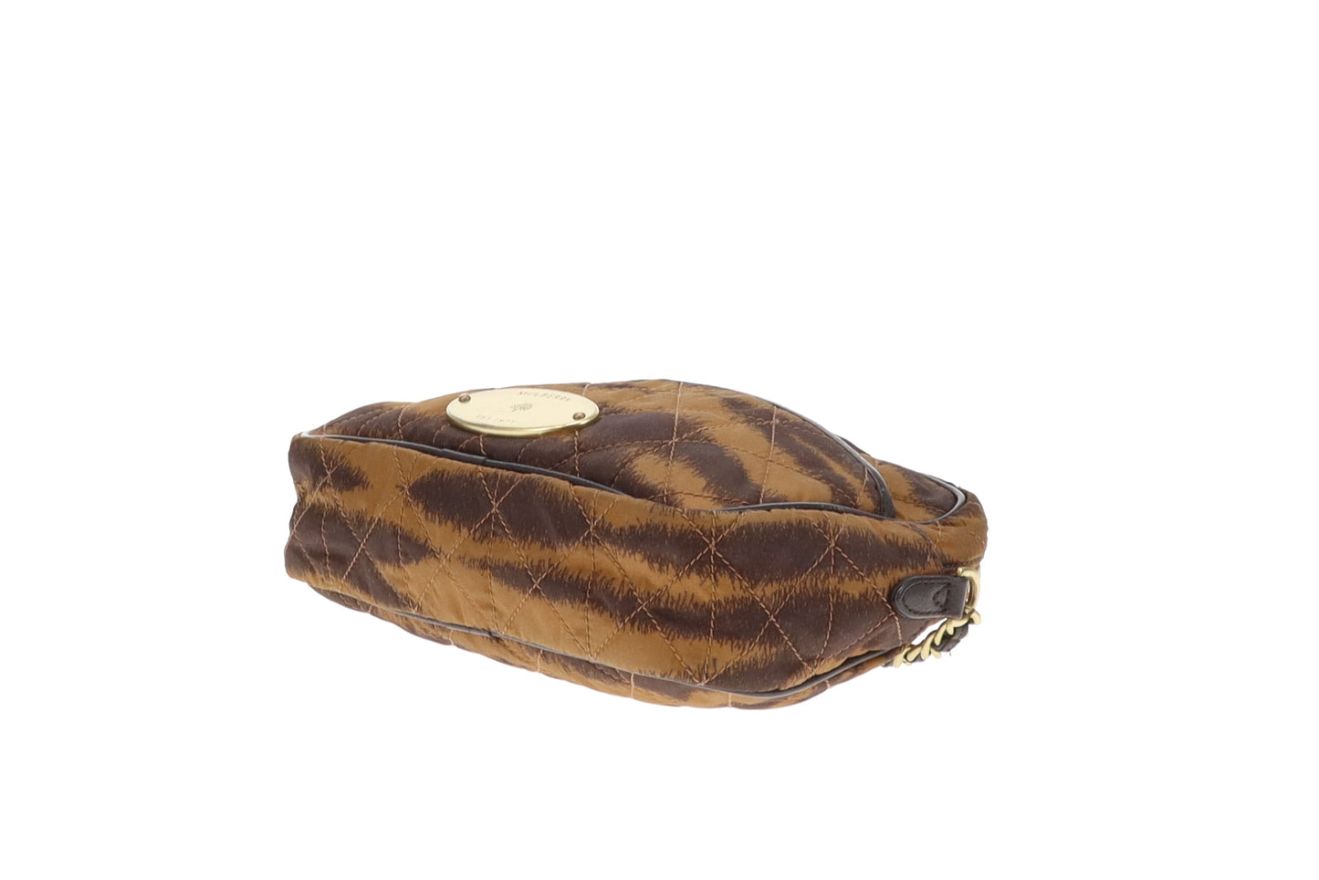Mulberry Rosie Zipped Satchel Camera Bag in Tiger Print Oak Quilted Nylon & Calfskin