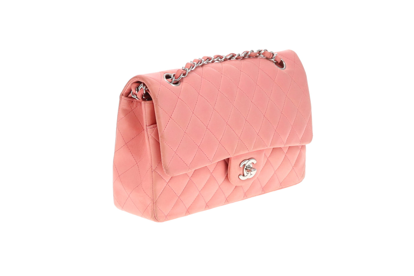 Chanel Classic Double Flap Bag Medium Soft Pink Lambskin 2012