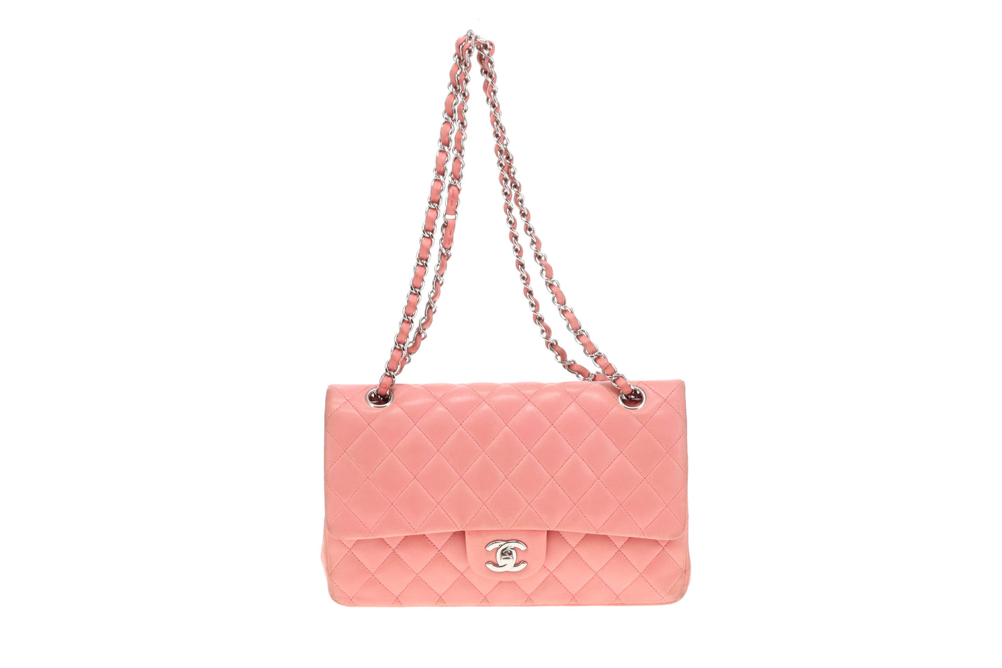 Chanel Classic Double Flap Bag Medium Soft Pink Lambskin 2012