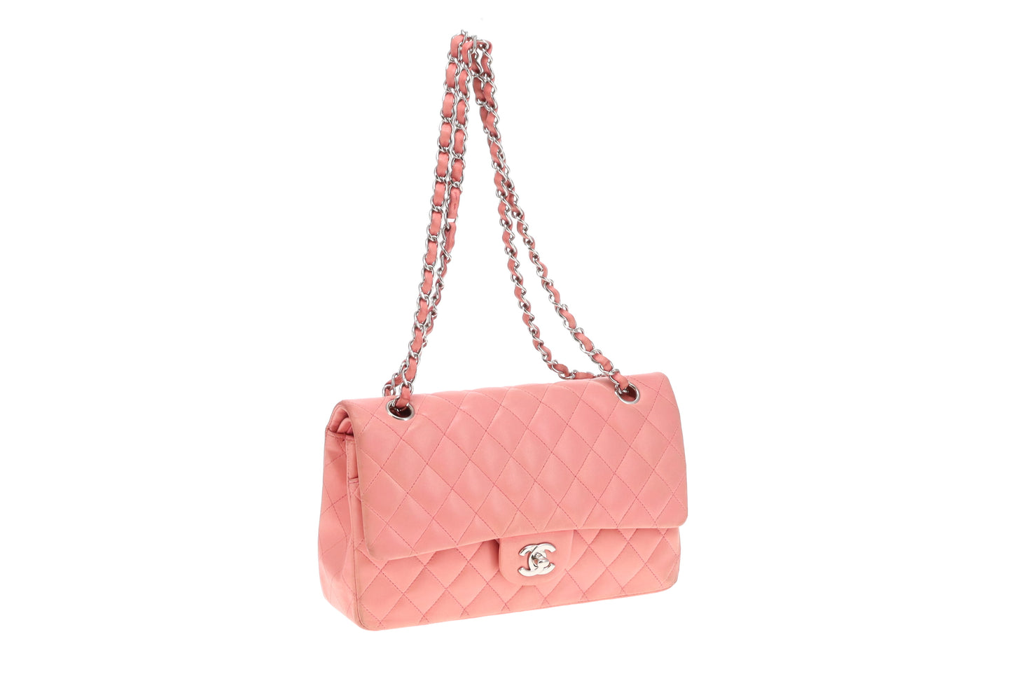 Chanel Classic Double Flap Bag Medium Soft Pink Lambskin 2012