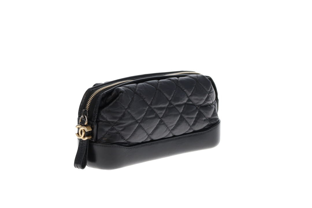 Chanel Gabrielle Cosmetic Pouch Black Calfskin 2018