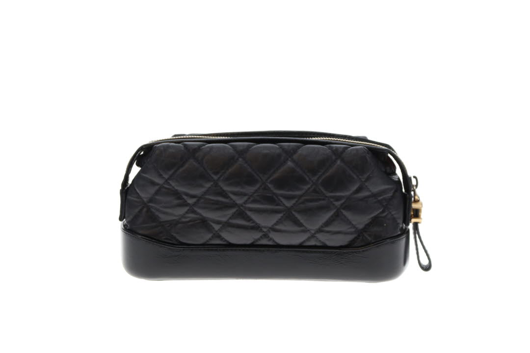 Chanel Gabrielle Cosmetic Pouch Black Calfskin 2018