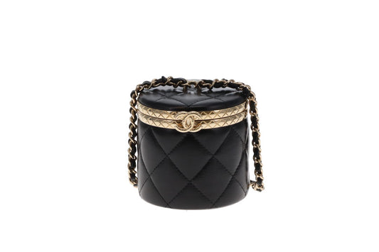 Chanel 22k Lambskin Round Vanity Bag