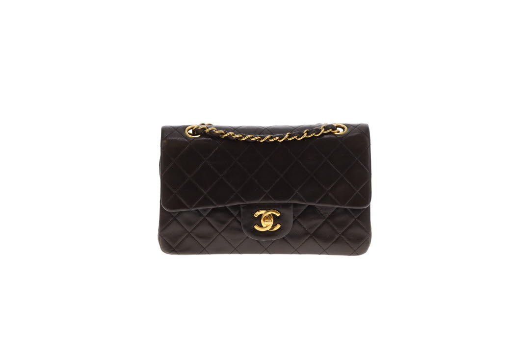 Chanel Classic Double Flap Small Dark Brown Lambskin GHW 1994/96