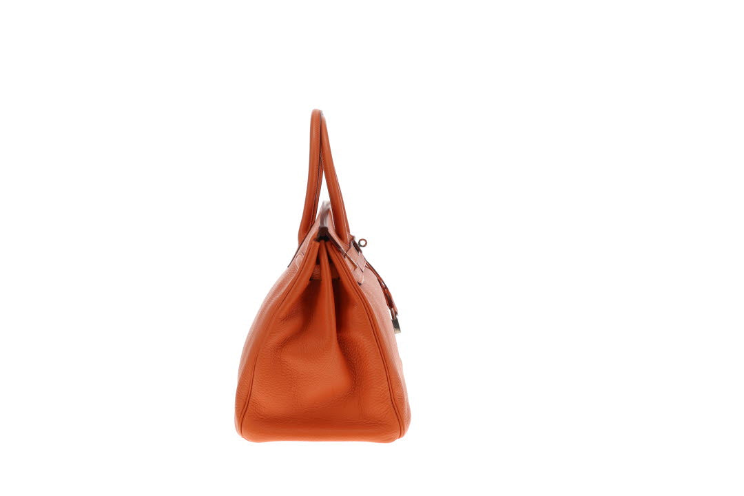 Hermes Birkin 35 Orange Clemence PHW 2012