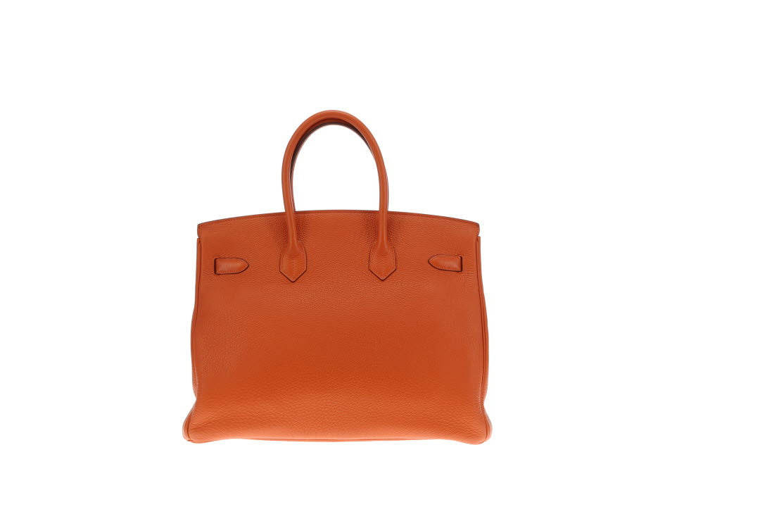 Hermes Birkin 35 Orange Clemence PHW 2012