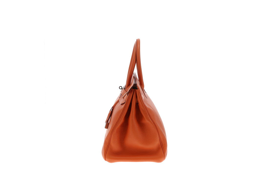 Hermes Birkin 35 Orange Clemence PHW 2012