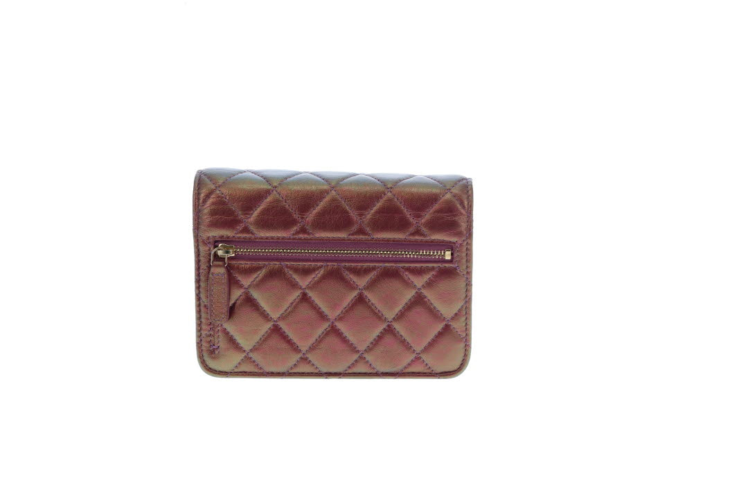 Chanel Mini Wallet on Chain Pink Iridescent Leather GHW 2020