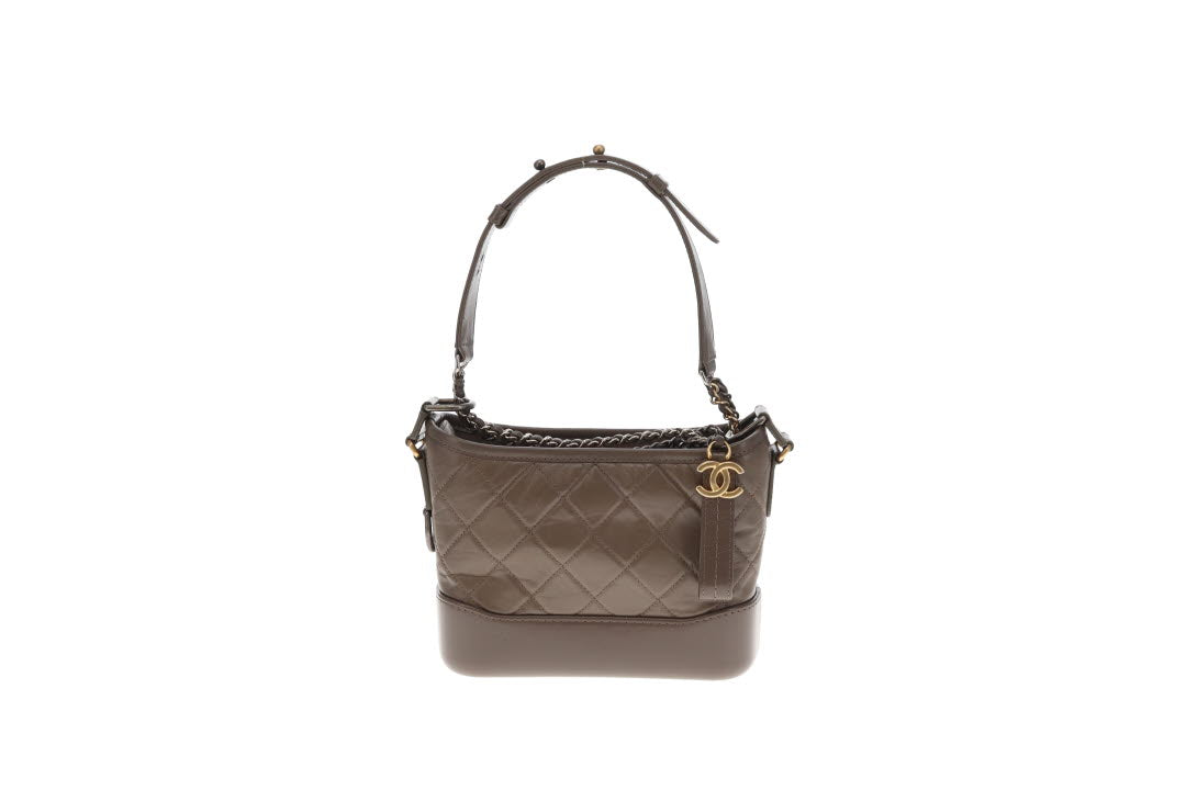 Chanel Gabrielle Small Taupe Calfskin 2018