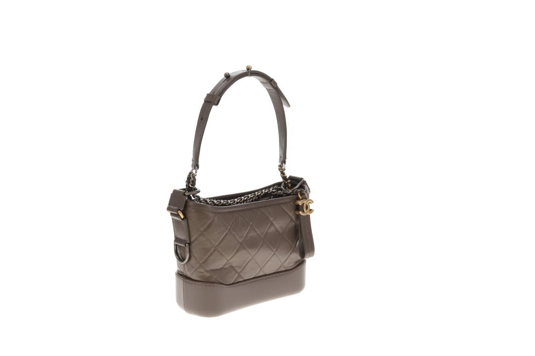 Chanel Gabrielle Small Taupe Calfskin 2018
