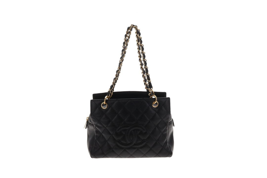 Chanel Petite Timeless Tote (PTT) In Black Caviar Calfskin Leather Vintage 2006/08