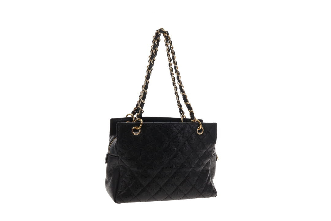 Chanel Petite Timeless Tote (PTT) In Black Caviar Calfskin Leather Vintage 2006/08