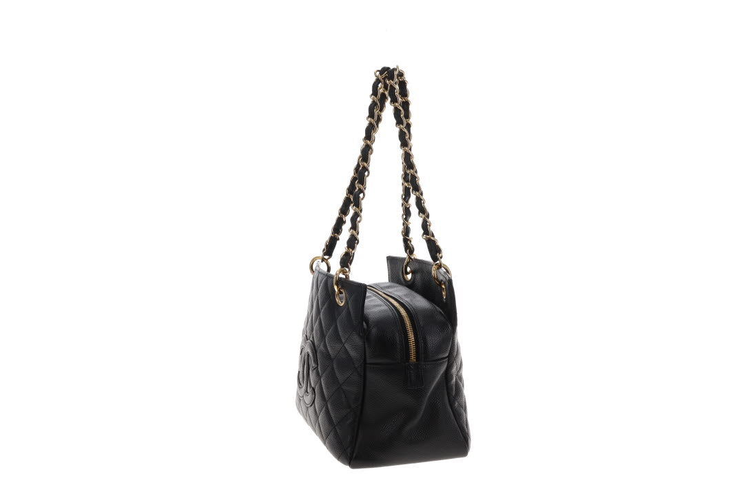 Chanel Petite Timeless Tote (PTT) In Black Caviar Calfskin Leather Vintage 2006/08