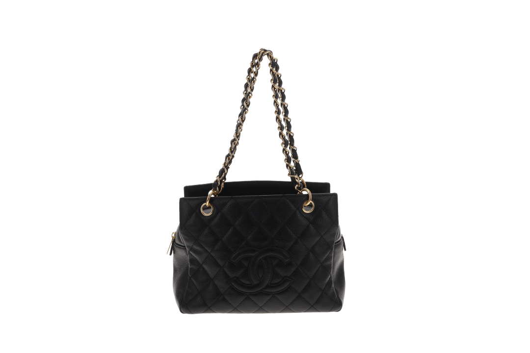 Chanel Petite Timeless Tote (PTT) In Black Caviar Calfskin Leather Vintage 2006/08