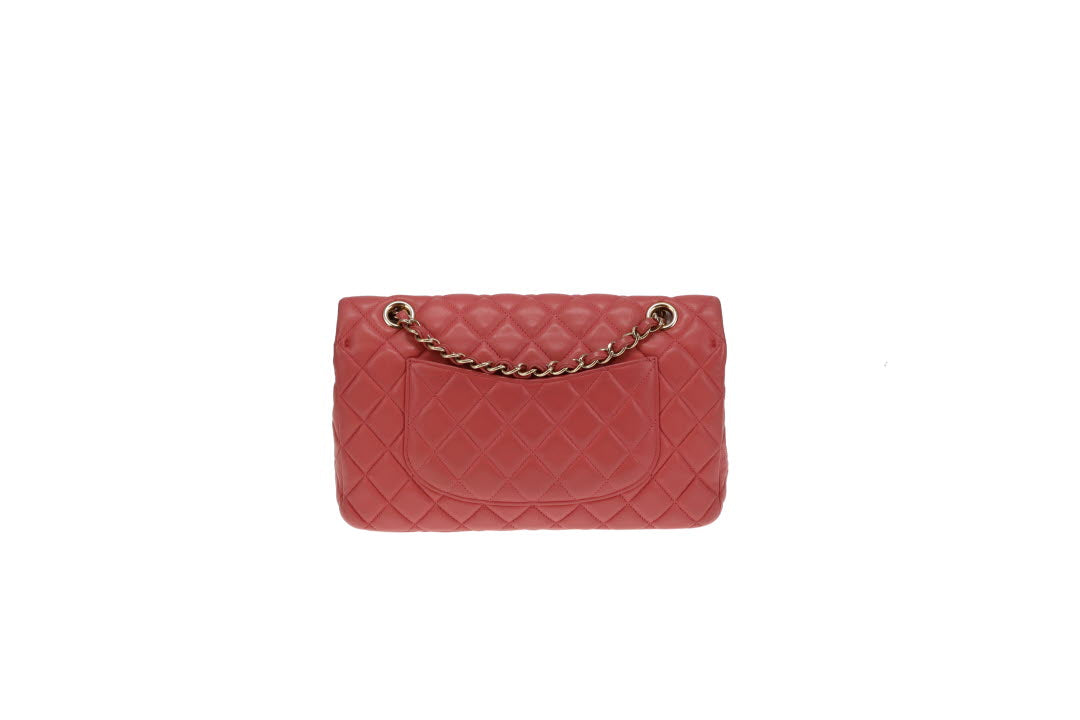 Chanel Classic Single Flap Medium Valentine Charms Pink Lambskin GHW